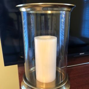 Pottery Barn Chester Brushed Large Candle Holder